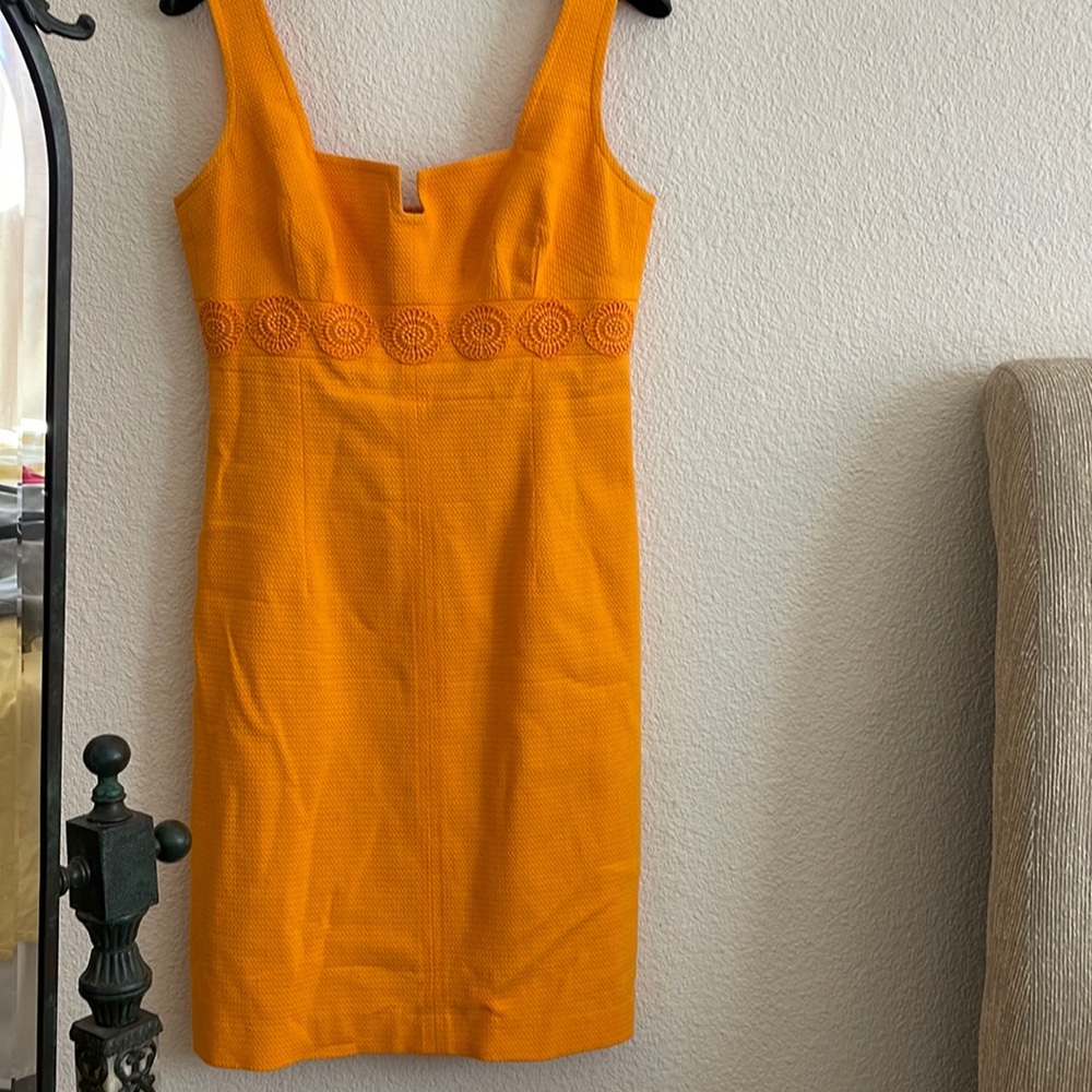 Gorgeous hue of Orange Trina Turk dress made in Los Angeles!